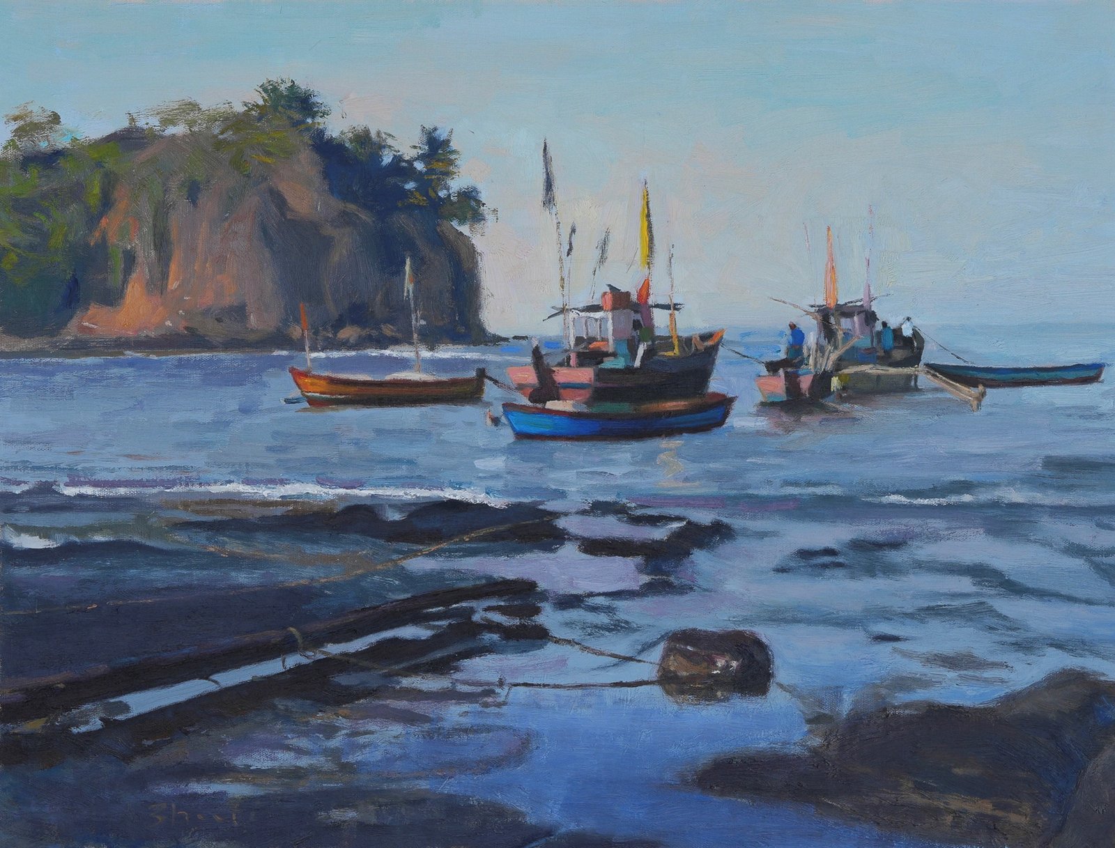 Fishing boats by the cove